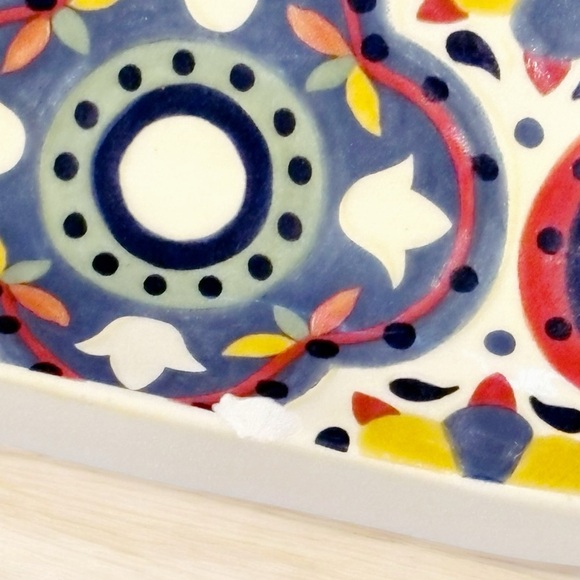 Pier 1 Dalila 10” Square Dinner Plate Hand Painted Earthenware Replacement - Picture 8 of 9